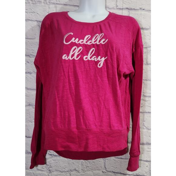 Secret Treasures Fuchsia Embroidered Cuddle All Day Top Small Long Sleeves Soft - Picture 1 of 4